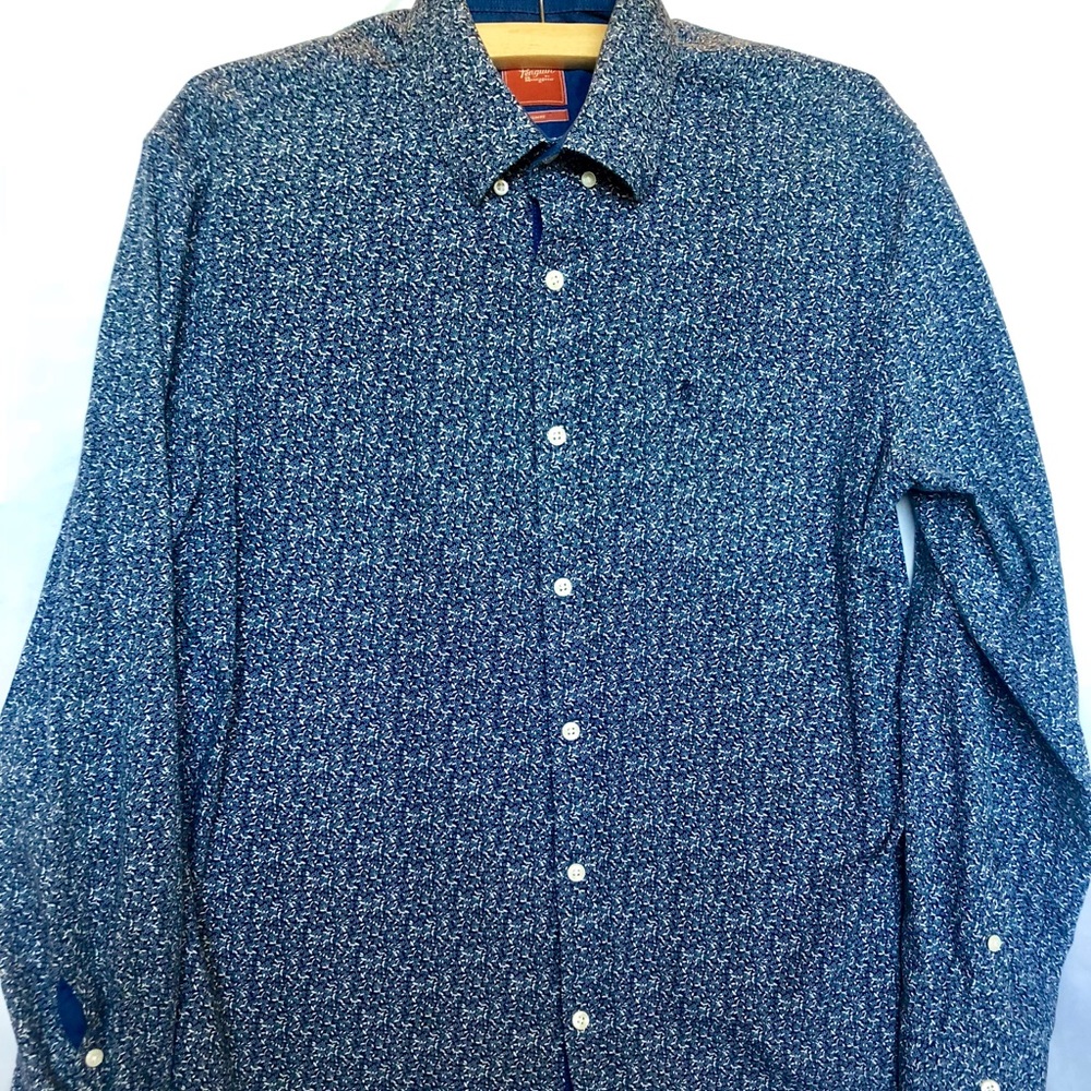 Penguin Dress Shirt | Men’s 16 34/35 | Blue Floral